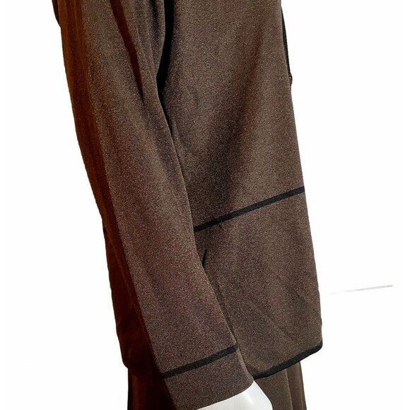 Exclusively Misook 2 Pieces Classic Cardigan Jacket Tank Chocolate Brown SZ PM - Picture 5 of 12